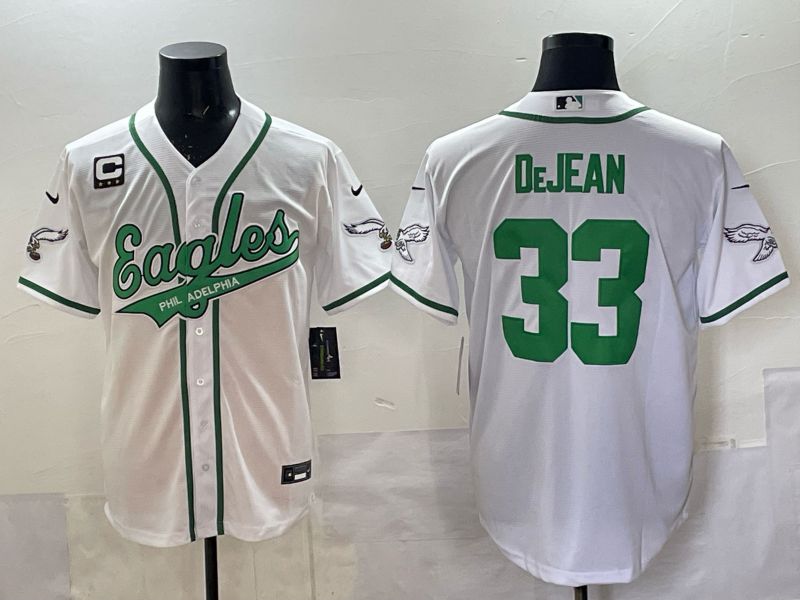 Men 2025 Philadelphia Eagles #33 Dejean white 2th generation Joint Name Nike Limited NFL Jersey style 004